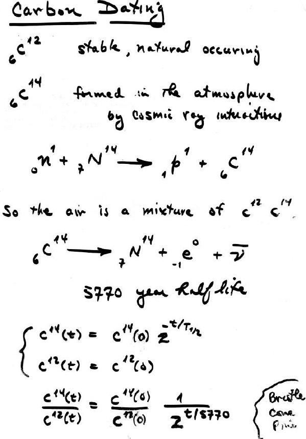 radiocarbon dating math